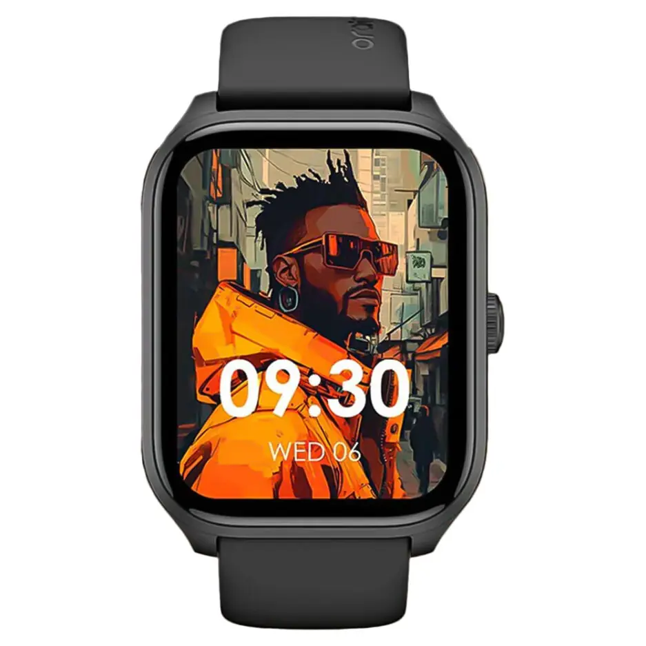Oraimo Watch 5 Lite OSW-804 Smart Watch Black Case With Black Silicone Strap