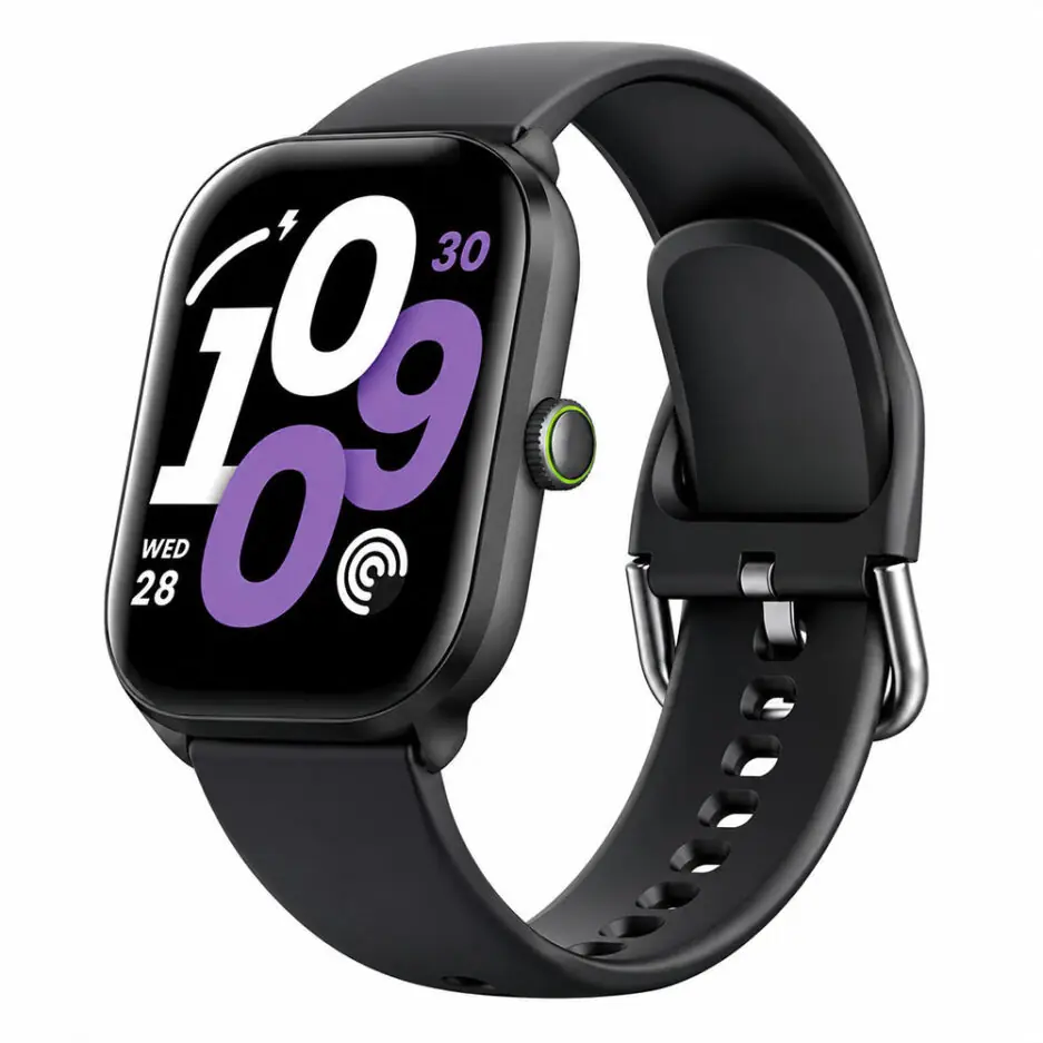 Oraimo Watch 6 Lite OSW-809 Smart Watch Black Case With Black Silicone Strap