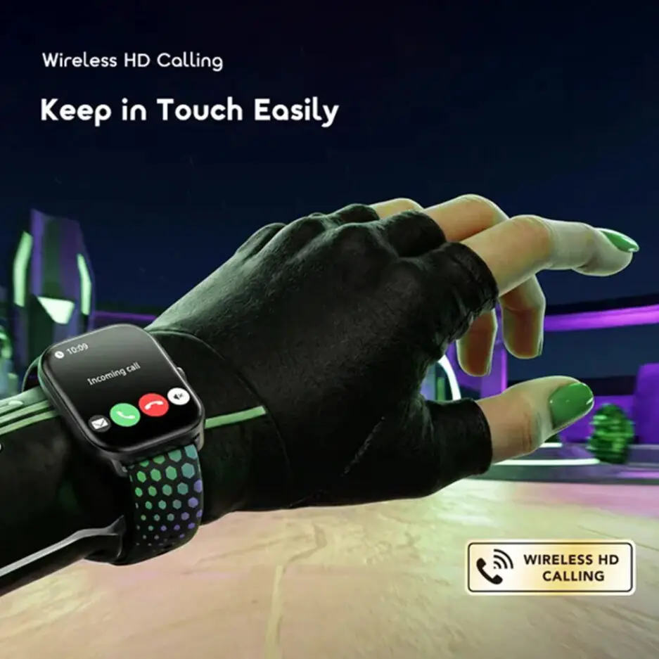 Oraimo Watch 6 Moco X Free Fire OSW-809 Smart Watch Black Case With Shadow Green Silicone Strap