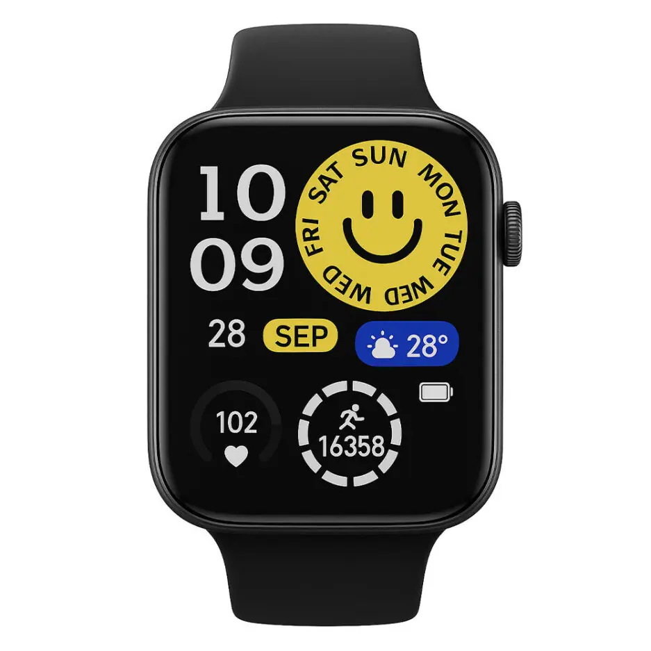 Oraimo Watch 6N OSW-8000N Smart Watch Black Case With Black Silicone Strap
