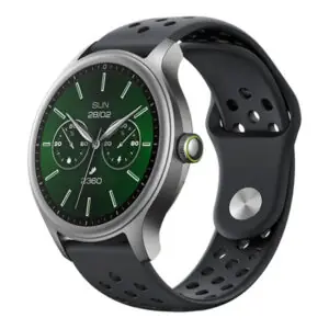 Oraimo Watch 6R OSW-823 Smart Watch Chrome Case With Black Silicone Strap