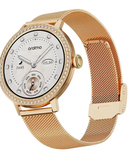 Oraimo Watch Muse 2 OSW-833N Smart Watch Gold Case With Rose Gold Metal Strap