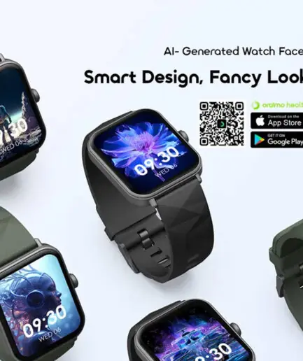 Oraimo Watch Nova 2 Lite OSW-814L Smart Watch Black Case With Black Silicone Strap & Extra Strap