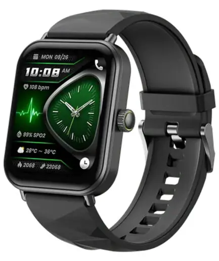 Oraimo Watch Nova 2 Lite OSW-814L Smart Watch Black Case With Black Silicone Strap & Extra Strap