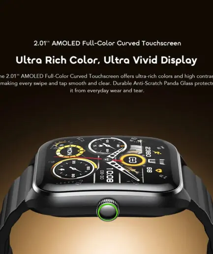 Oraimo Watch Nova 2 OSW-814 Smart Watch Black Case With Black Silicone Strap