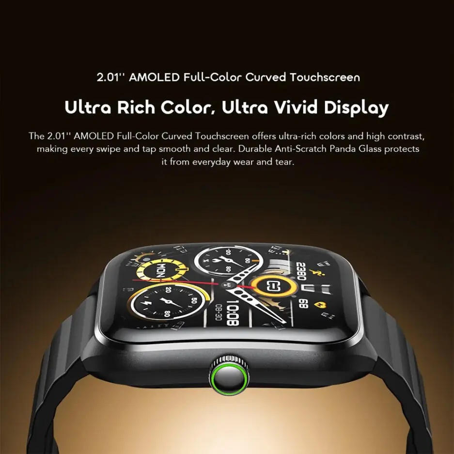 Oraimo Watch Nova 2 OSW-814 Smart Watch Black Case With Black Silicone Strap