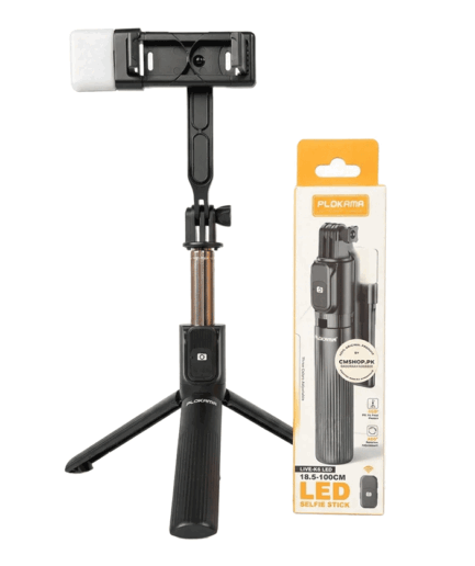 Plokama Live-K6 LED Selfie Stick - Tripod 100cm with LED Light & Remote Control
