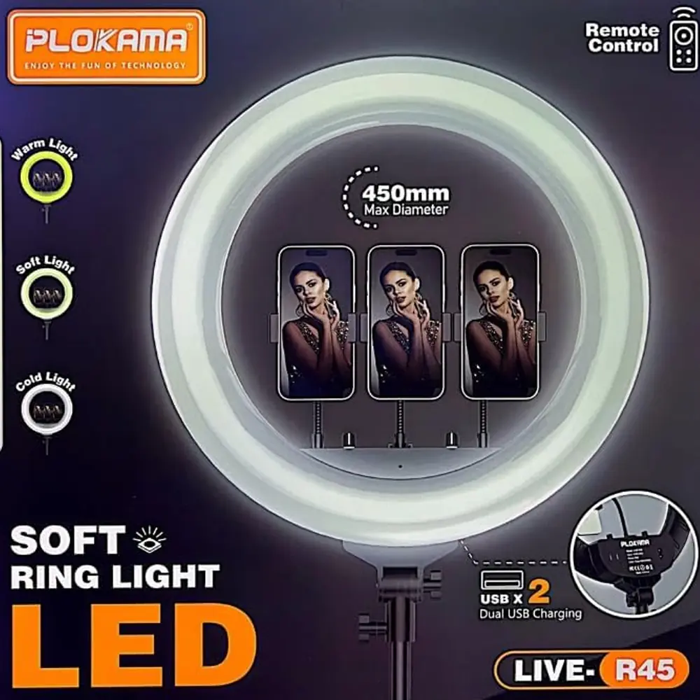 Plokama Live-R45 18-Inch Ring Light with Remote Control Plokama Live-R45 18-Inch Ring Light with Remote Control