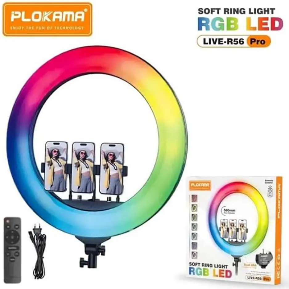Plokama Live-R56 Pro RGB Ring Light 560mm With Remote Control