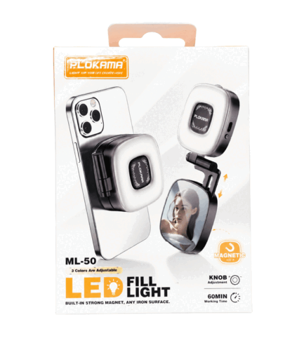 Plokama ML-50 Rechargeable Magnetic LED Ring Light 7.8cm x 6.5cm x 2.4cm
