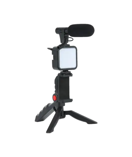 Plokama PK-771 Video Making KIT 5 in 1 (Tripod - LED Light 6.5cm - Microphone - Phone Holder - Remote Control)