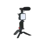 Plokama PK-771 مجموعة أدوات صناعة الفيديو 5 في 1 (حامل ثلاثي ترايبود - إضاءة تصوير LED احترافية 6.5cm - Microphone - Phone Holder - Remote Control)