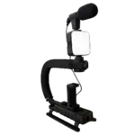 Plokama PK-777 مجموعة أدوات صناعة الفيديو 5 في 1 (حامل ثلاثي ترايبود - إضاءة تصوير LED احترافية 6.5cm - Microphone - Phone Holder - Remote Control)