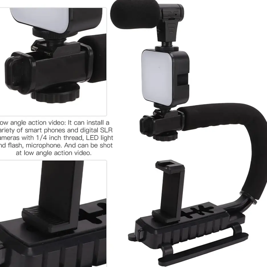 Plokama PK-777 Video Making KIT 5 in 1 (Tripod - LED Light 6.5cm - Microphone - Phone Holder - Remote Control)