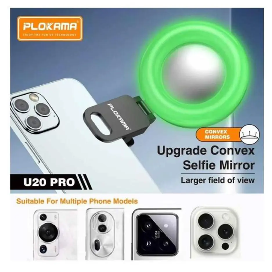 Plokama U20 PRO Rechargeable RGB Ring Light 6.8cm x 1.3cm x 9.9cm with Phone Buckle
