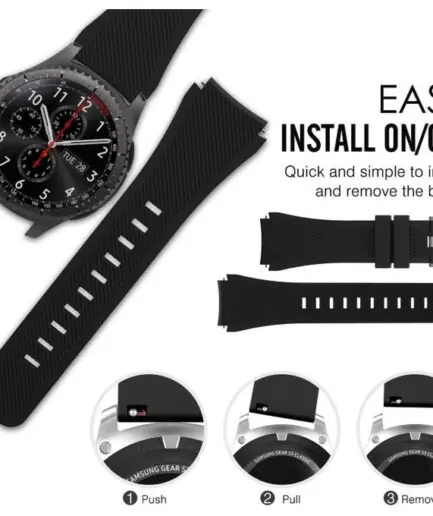 حزام سيليكون رياضي لـ Samsung Galaxy Watch 3 45mm/Gear S3 Frontier/Classic/Galaxy Watch 46mm/Huawei Watch GT2 Pro/GT 2e/GT 46mm/GT2 46mm/Ticwatch Pro 3، سوار سيليكون يناسب حزام...
