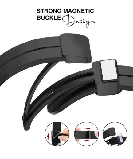 TECHONTO 22MM Silicone Strap with Folding Magnetic Lock Compatible with Samsung Galaxy Watch 3 45mm/ Galaxy Watch 46mm/Gear S3 Classic/Frontier Compatible All 22MM Watches(Only...