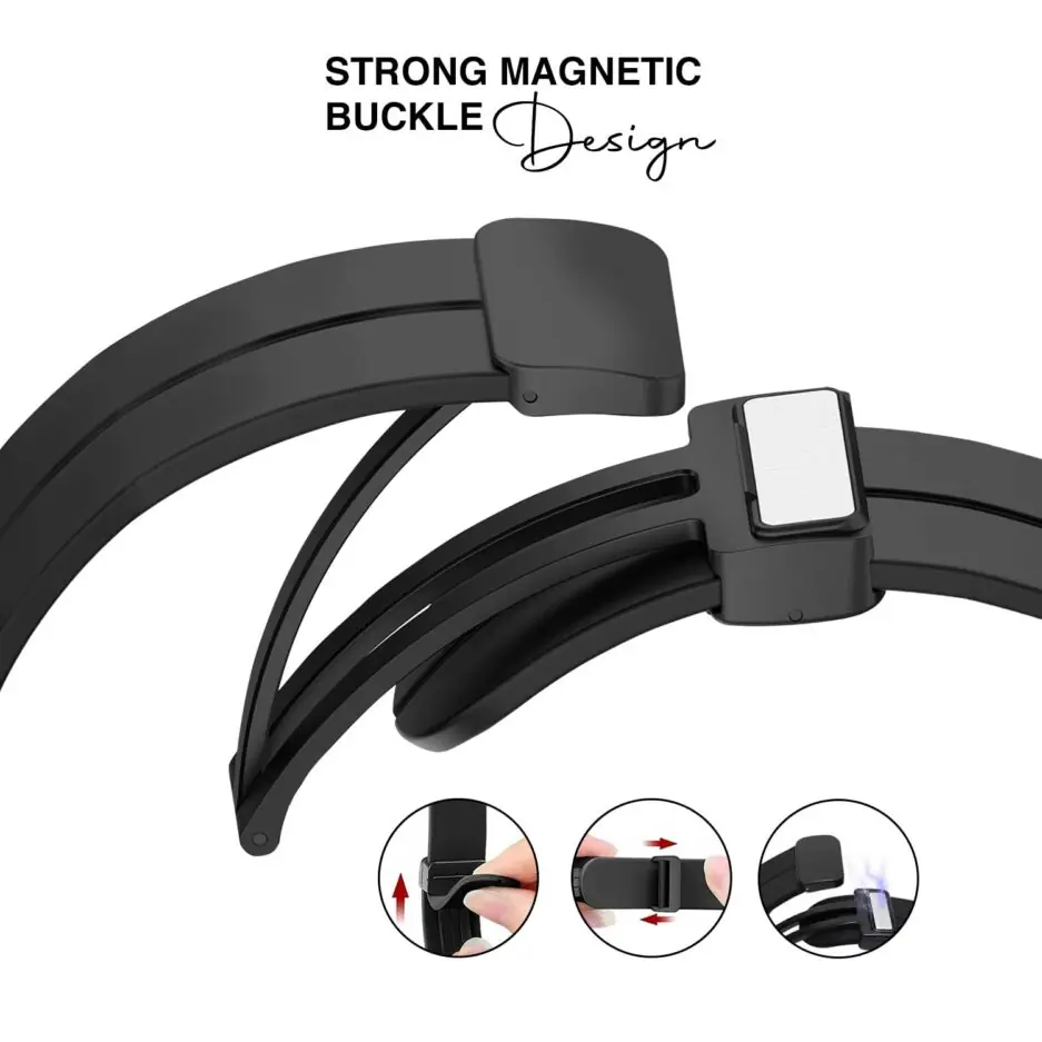 TECHONTO 22MM Silicone Strap with Folding Magnetic Lock Compatible with Samsung Galaxy Watch 3 45mm/ Galaxy Watch 46mm/Gear S3 Classic/Frontier Compatible All 22MM Watches(Only...