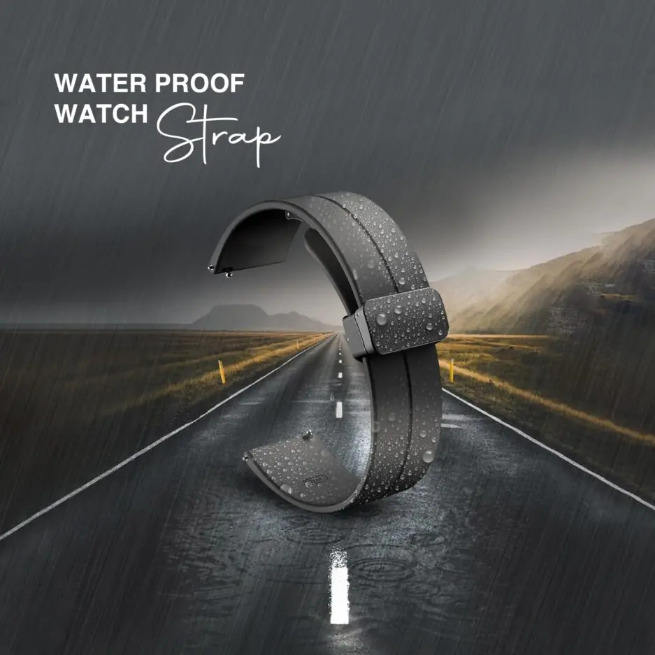 TECHONTO 22MM Silicone Strap with Folding Magnetic Lock Compatible with Samsung Galaxy Watch 3 45mm/ Galaxy Watch 46mm/Gear S3 Classic/Frontier Compatible All 22MM Watches(Only...