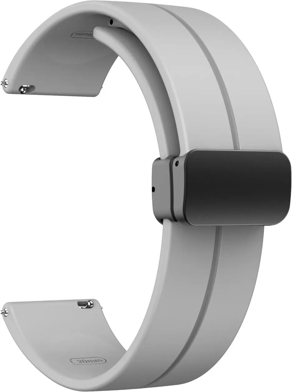 TECHONTO 22MM Silicone Strap with Folding Magnetic Lock Compatible with Samsung Galaxy Watch 3 45mm/ Galaxy Watch 46mm/Gear S3 Classic/Frontier Compatible All 22MM Watches(Only...